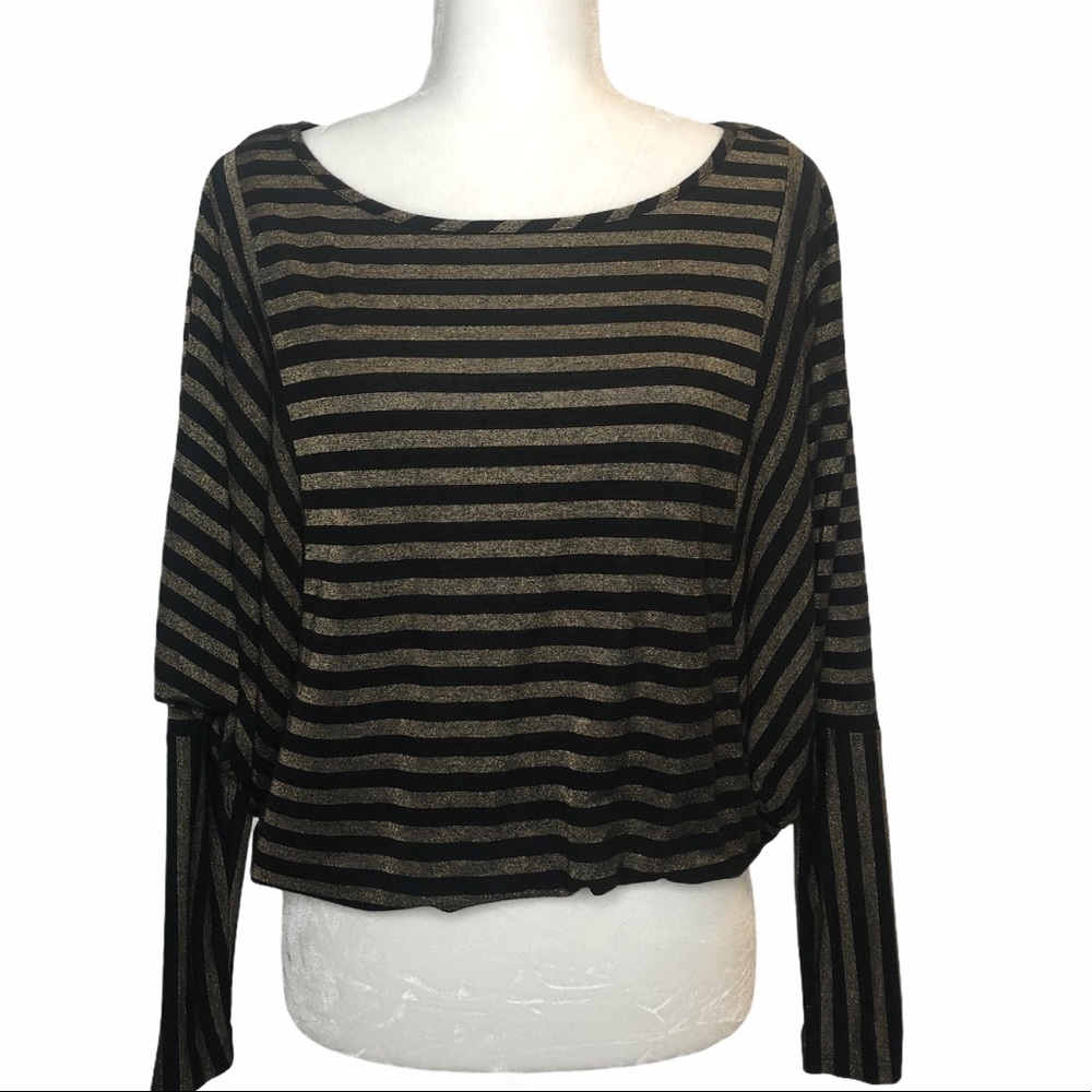 Bebe Batwing Glitter & Gold Top